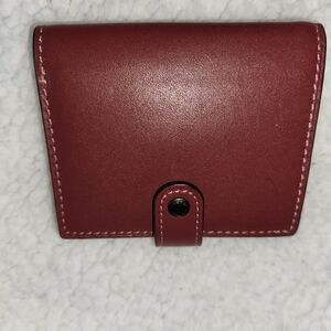 Coach Burgundy Glovetanned Leather Snap Wallet